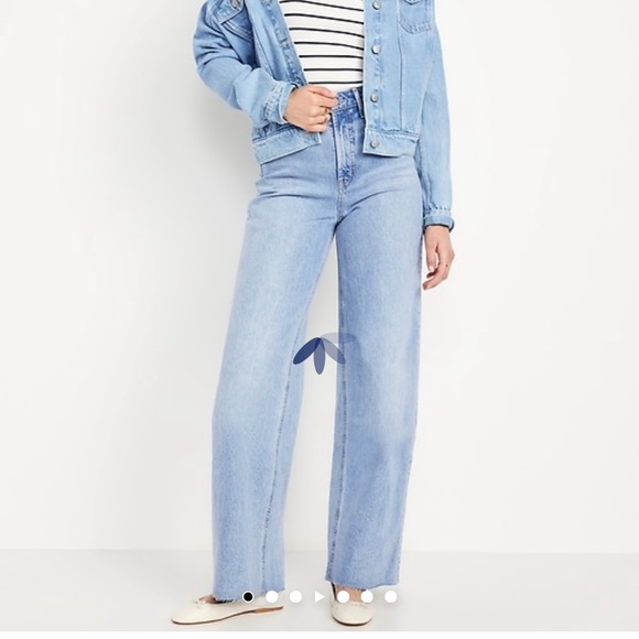 Old Navy Blue Straight Leg Jeans - Picture 2 of 5